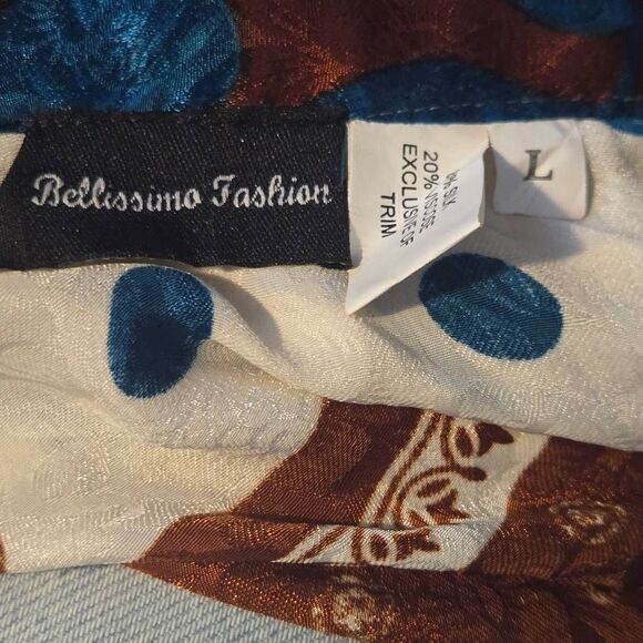 Bellissima Fashion Silk Wrap Skirt Size Large Boho Artsy - Picture 6 of 7